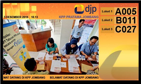 Main display informasi nomor panggilan